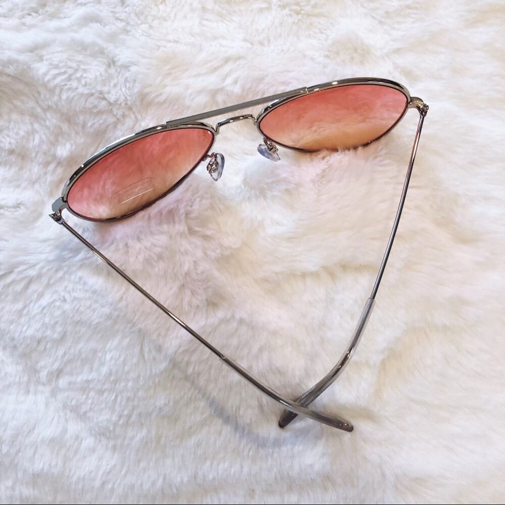 Rosalia Light Pink Full Rim Aviator Sunglasses - Picture 9 of 9